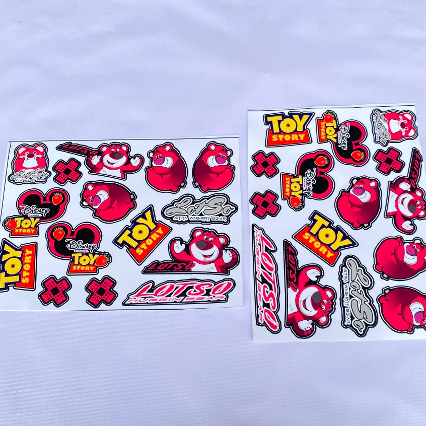 TEM ICON STICKER GẤU DÂU 20 X 30 -DECAL 3 LỚP