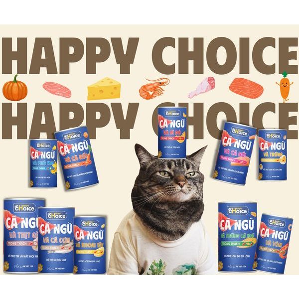 Pate cho mèo làm từ cá tươi Happy Choice 400g