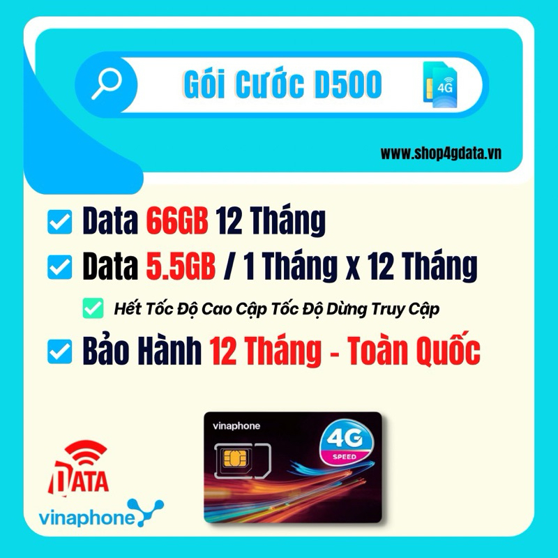 Sim Data Ezcom D500 Miễn Phí 5GB Tháng , Sử Dụng 12 Tháng , Bảo Hành 1 Năm