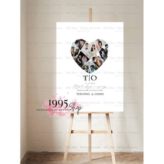 Bảng ký tên đám cưới ghép hình KT 60x80cm