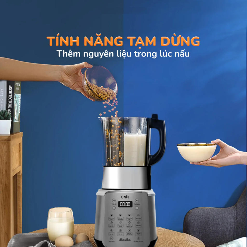 Máy Làm Sữa Hạt Unie V9s, Sấy Khô Khử Khuẩn, 1,75L, Hàng Chính Hãng Bảo Hành 24 Tháng