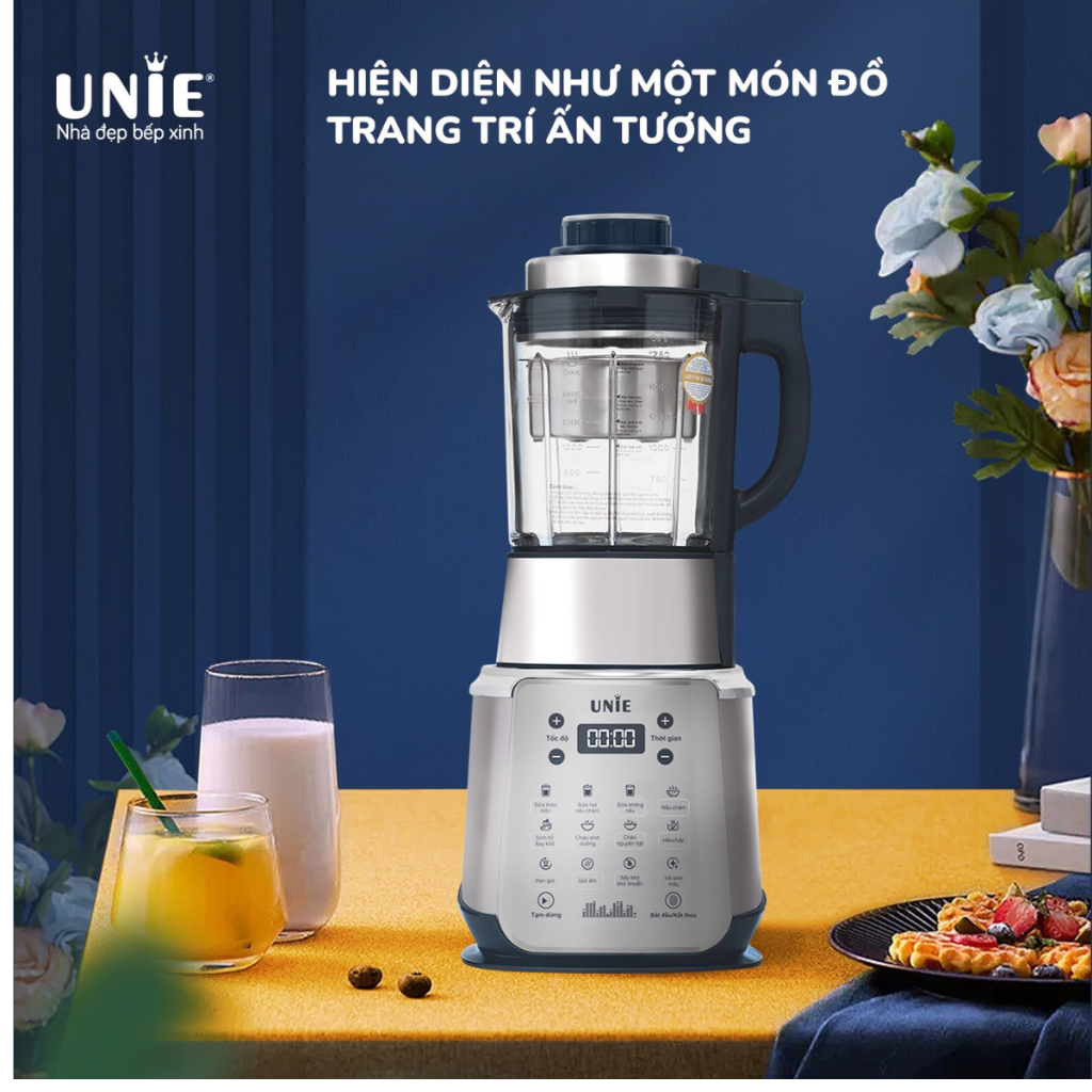 Máy Làm Sữa Hạt Unie V9s, Sấy Khô Khử Khuẩn, 1,75L, Hàng Chính Hãng Bảo Hành 24 Tháng