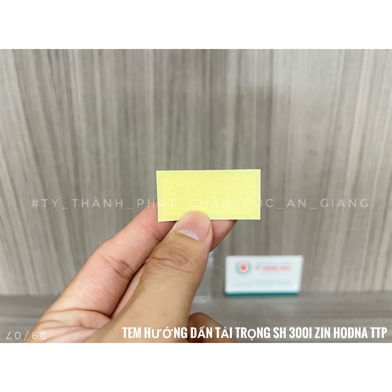 Tem hướng dẩn tải trọng SH 300i zin