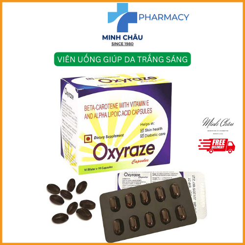 Viên uống chống lão hóa Oxyraze giúp da trắng sáng căng mịn, ngăn chặn hình thành gốc tự do, chống oxy hóa