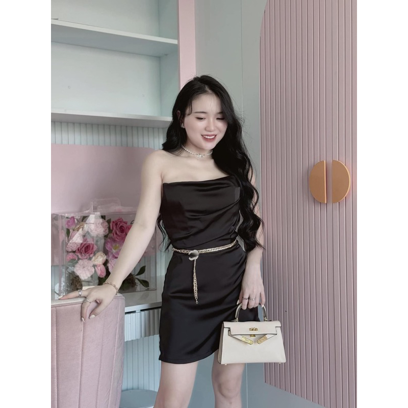 ĐẦM LỤA CÚP KÈM TAG