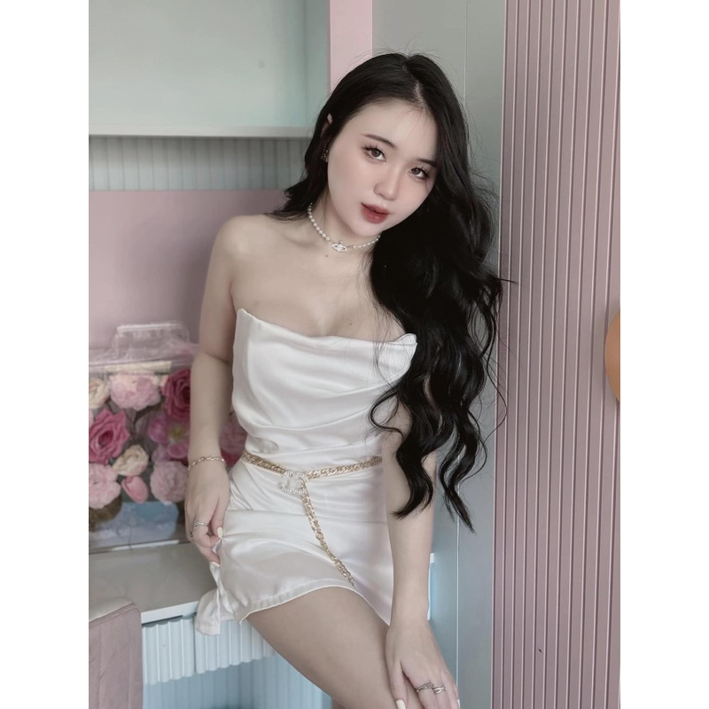 ĐẦM LỤA CÚP KÈM TAG