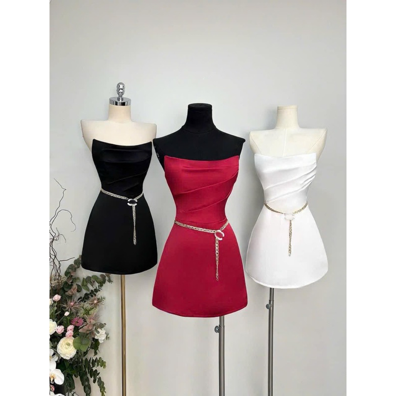 ĐẦM LỤA CÚP KÈM TAG