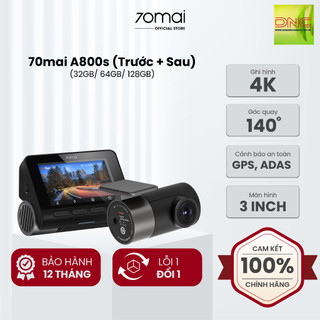 Camera hành trình 70mai a800s & a800s-1 độ phân giải 4k tích hợp gps ghi hình kênh đôi bản quốc tế bảo hành 12 tháng