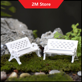 (CHỌN SIZE) Phụ Kiện Tiểu Cảnh Terrarium Ghế Trắng Công Viên Trang Trí Chậu Sen Đá, Xương Rồng, Bonsai, Bể Cá