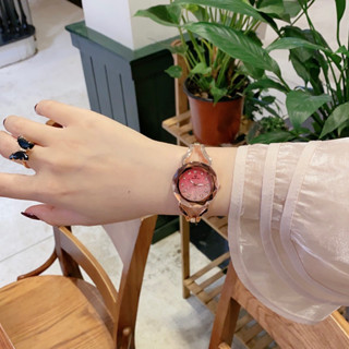  Đồng Hồ Nữ BS Hoa Anh Đào Mặt Phối Vàng Hồng 