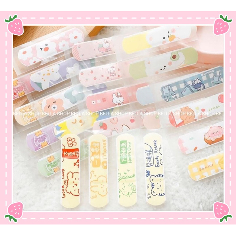 Hộp 20 Miếng Băng Cá Nhân Chống Nước Bảo Vệ Vết Thương Hoạ Tiết Hoạt Hình Dễ Thương
