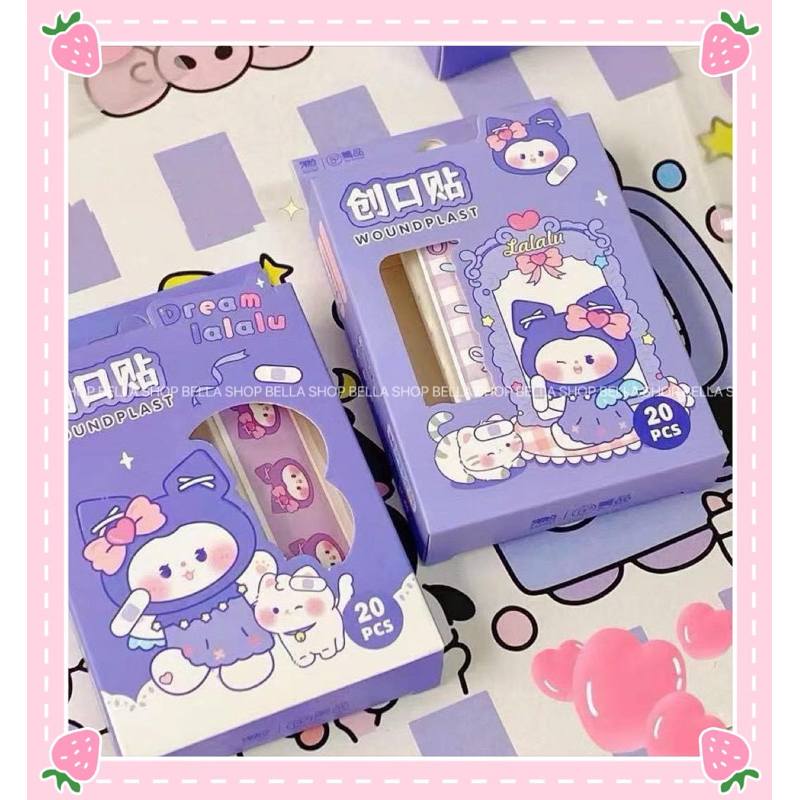Hộp 20 Miếng Băng Cá Nhân Chống Nước Bảo Vệ Vết Thương Hoạ Tiết Hoạt Hình Dễ Thương