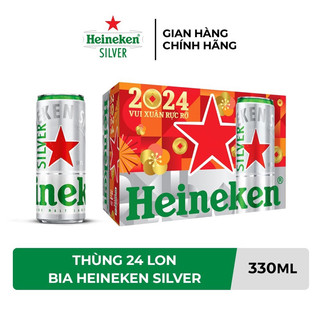 HỎA TỐC HCM - Thùng 24 lon bia Heineken Silver ( ken bạc) 330ml/lon