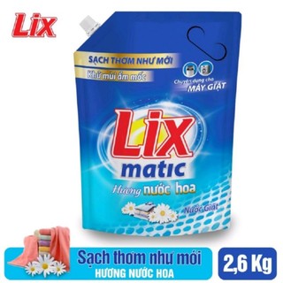  Nước giặt Lix matic 2.6kg dùng cho máy cửa trước và cửa trên 