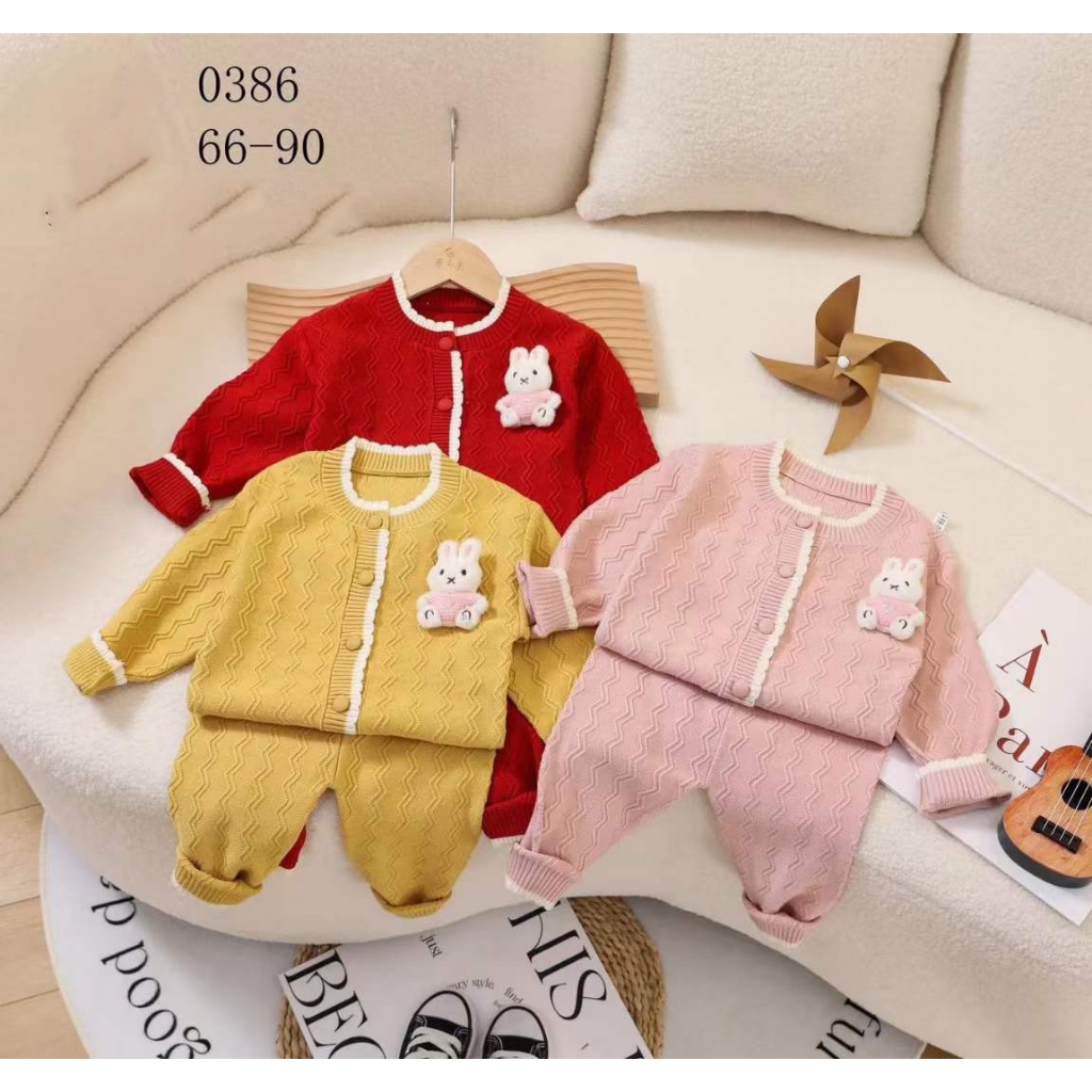 Bộ quần áo len cho bé HK KIDS, bộ len dài tay Quảng Châu chất len mềm mịn đanh lì size cho bé 0-3 tuổi (mã 0386)