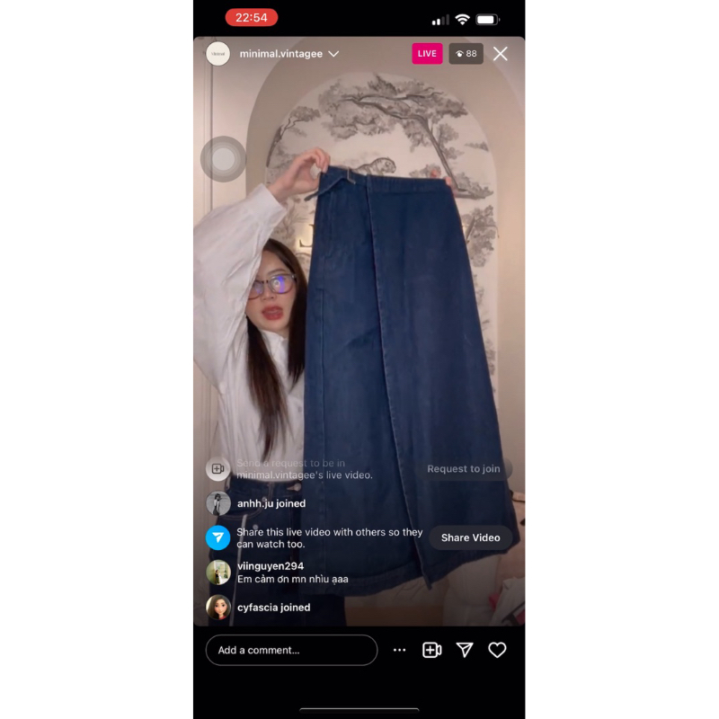 Chân váy jean wrap