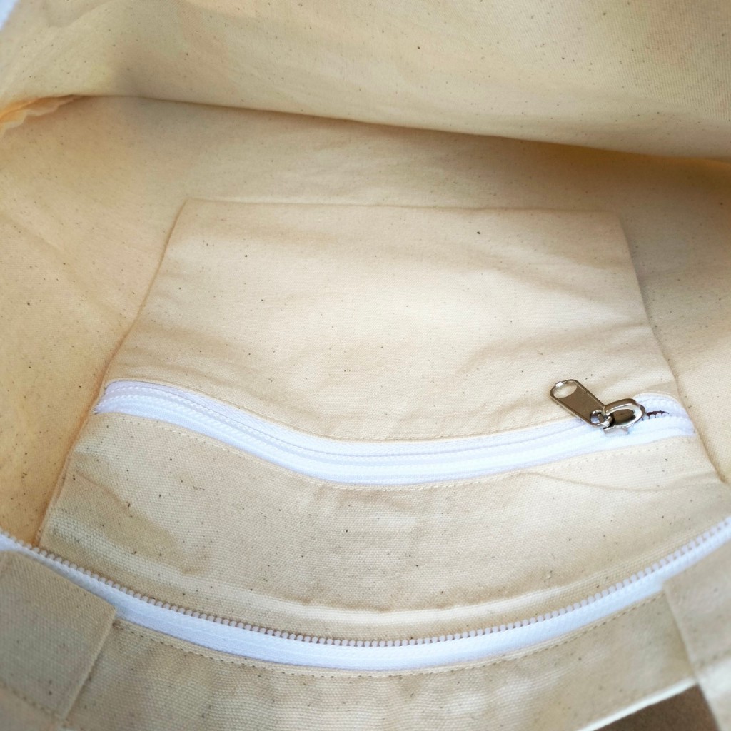 Túi Tote vải Canvas có khóa kéo và ngăn phụ giá rẻ