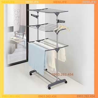 Giàn phơi quần áo - Giàn phơi quần áo thông minh, 6 cánh có bánh xe - RE0558