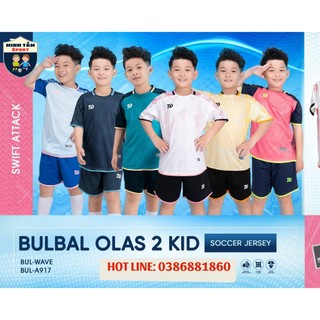 Quần áo bóng đá trẻ em bulbal olas 2, bulbal forza, quần áo thể thao không logo