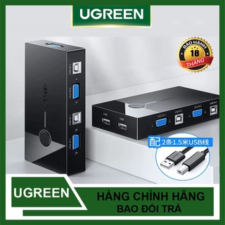 Kvm switch vga 2 cpu dùng 1 màn hình ugreen 30357 chung 1 chuột phím - chính hãng