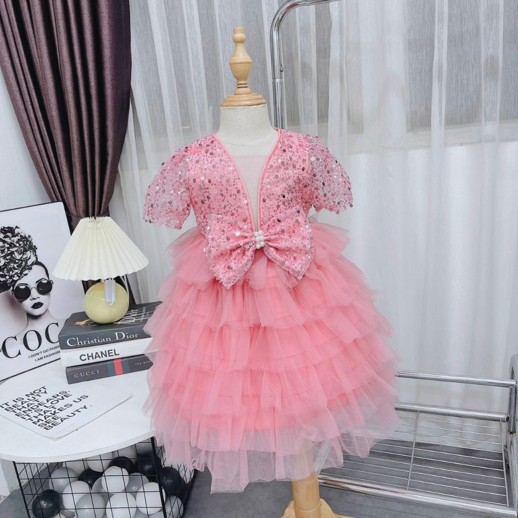 Váy công chúa kim xa cho bé gái hàng cao cấp