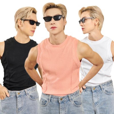 Áo Thun Ba Lỗ Tanktop Cổ Tròn Xếp Ly Thun Gân Cao Cấp Form Body Thương Hiệu Mr Twins