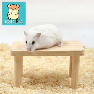  P28 bàn gỗ tầng lửng gỗ trang trí lồng chuồng cho hamster sóc bay 