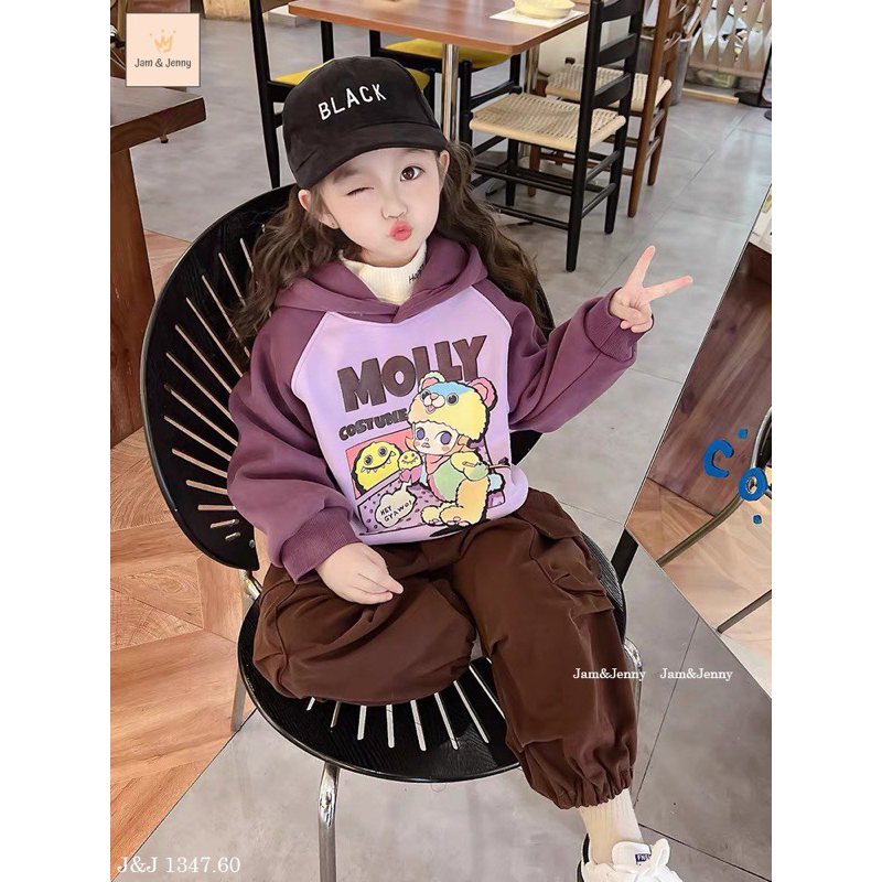 Bộ nỉ Molly tím nâu