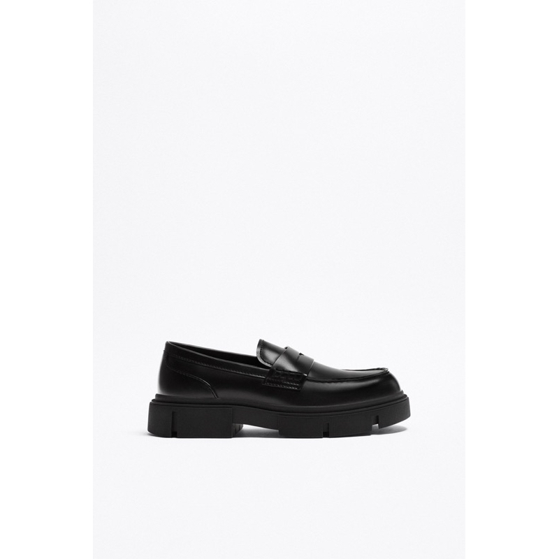 Giày lười nam màu đen Zara authentic CHUNKY size 40