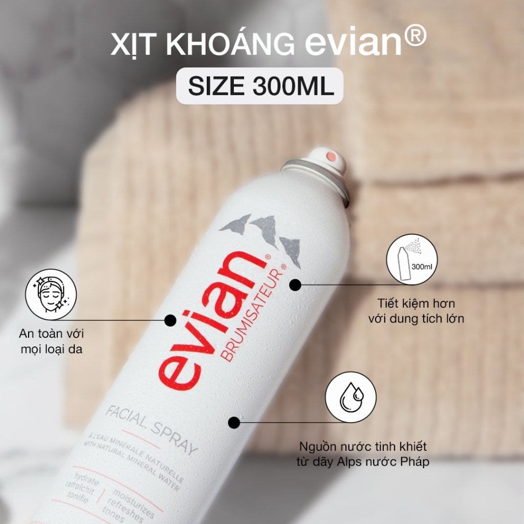 Xịt khoáng Evian Facical Spray Cấp Ẩm Và Làm Dịu Da