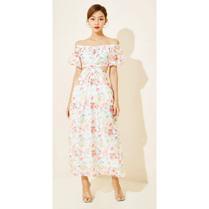 Đầm maxi everlux cut out sz M newtag