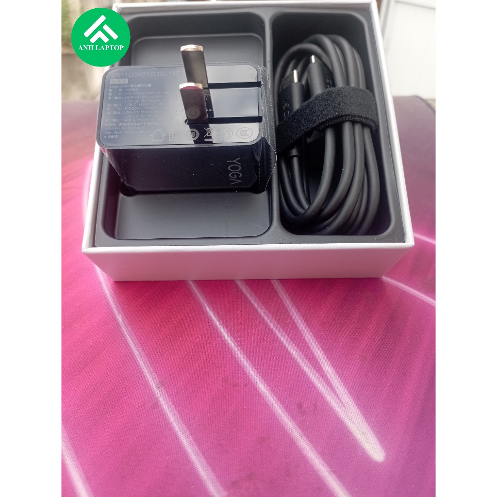 Bộ sạc GaN đa năng 65W LENOVO + kèm cáp sạc 1.5m, sạc cho nhiều thiết bị. Chính hãng Lenovo