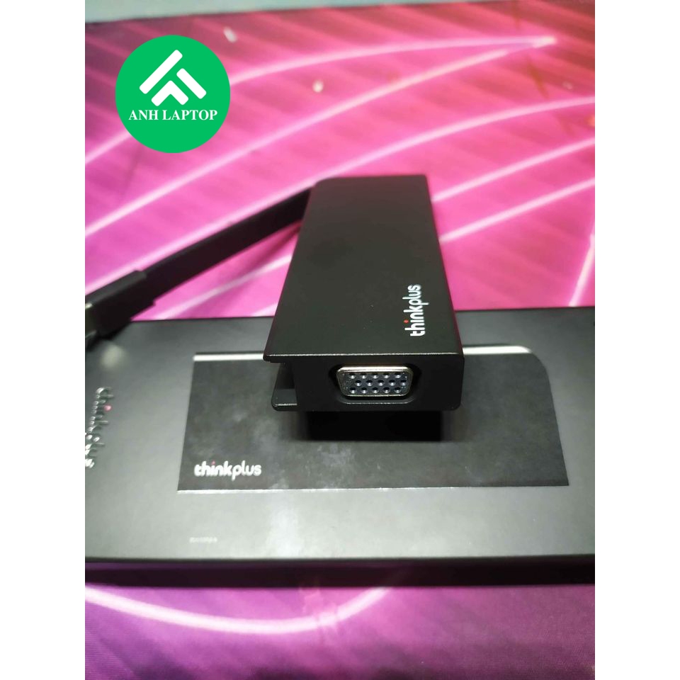 Bộ chia TypeC ra USB 3.0, VGA 1920x1080 @60Hz. Chính hãng LENOVO