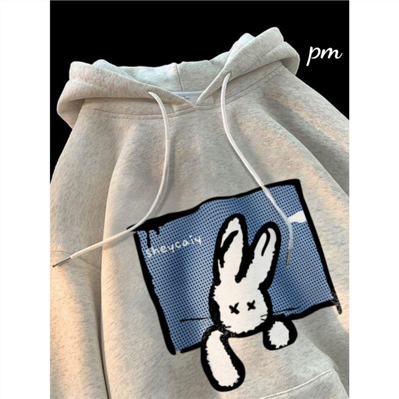 Áo hoodie mũ hai lớp SHAYCAIY nỉ lót bông form rộng tay bồng