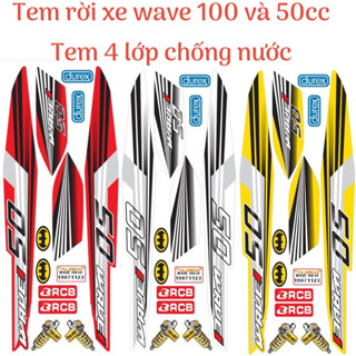  Nhiều mẫu màu  Tem rời xe wave 100 và 50cc mẫu số 50,tem 4 lớp chống nước 
