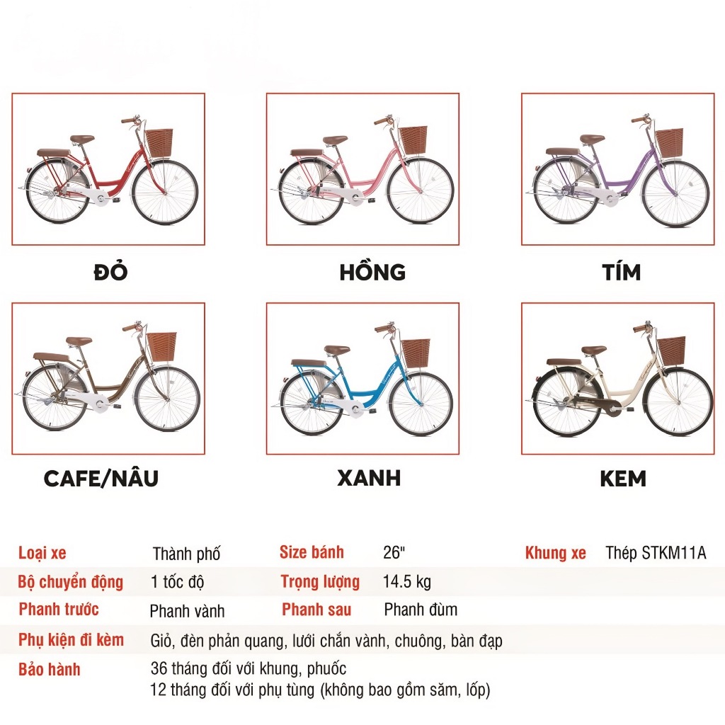 XE ĐẠP MINI THỐNG NHẤT DÀNH CHO NGƯỜI LỚN VÀ HỌC SINH 24/26 INCH