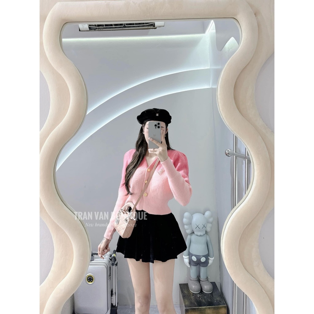 Áo Len Cardigan YSL Loang Dài Tay Cúc Ngọc Kèm Tag Cao Cấp Freesize