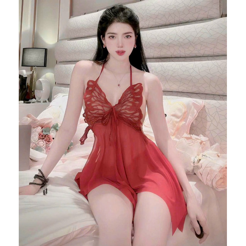 Váy ngủ Voan Hoạ Tiết Cánh Bướm Gợi Tình JOLISEXY
