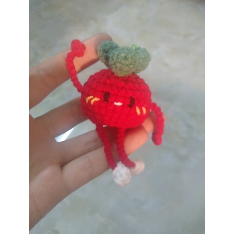 Móc khoá len hình cà chua siêu xinh