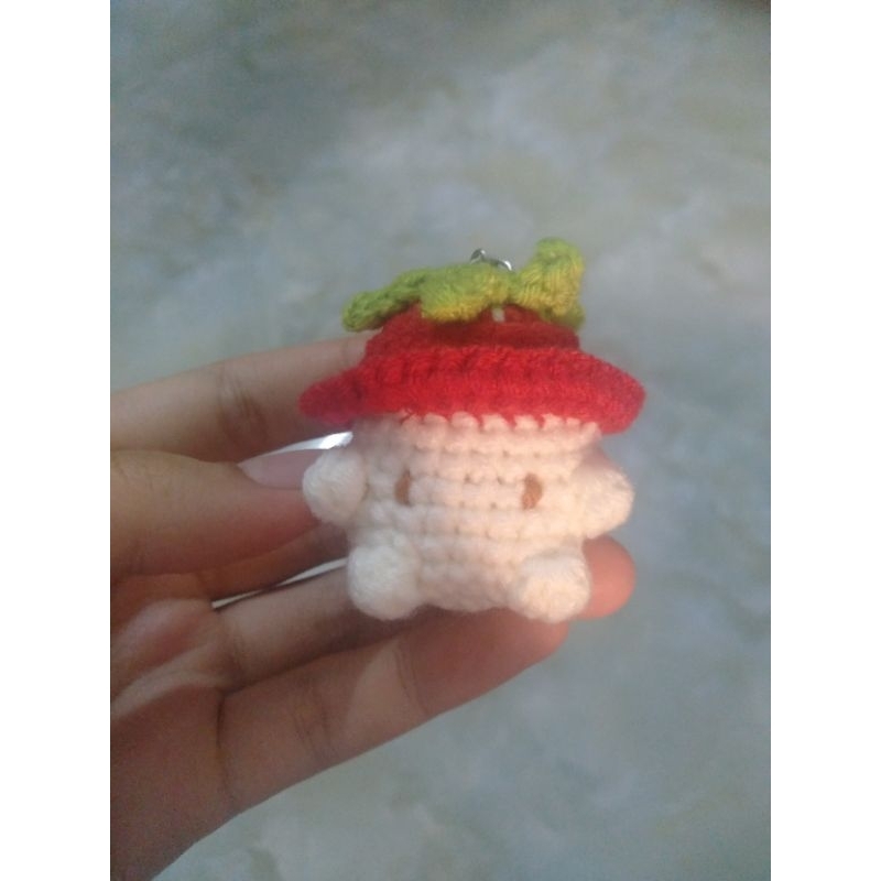 Móc khoá len hình nấm lùn