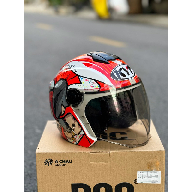 MŨ BẢO HIỂM 3/4 1 KÍNH XH01 COSI CHIẾN BINH LÊN LOGO KYT , BH 12 tháng