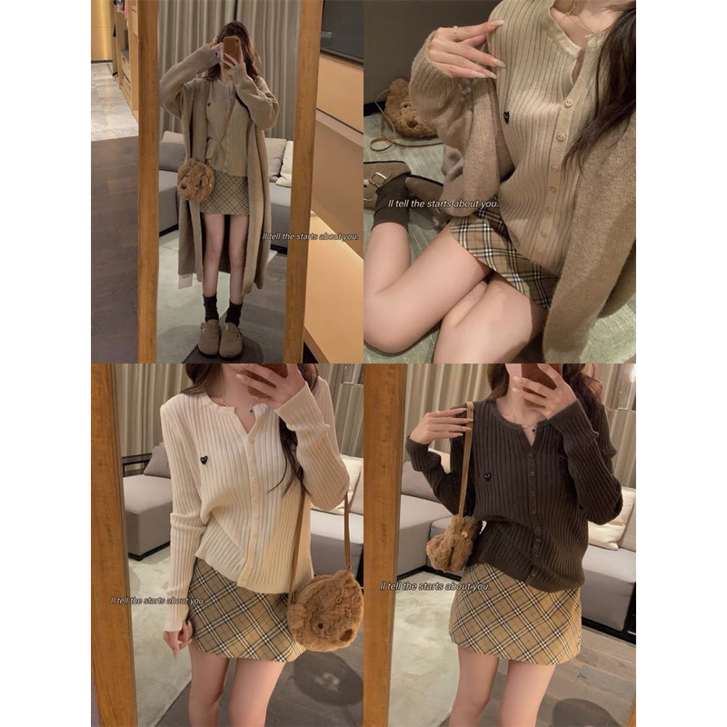 Áo len cdg cúc liền tim nhỏ hàng QC -Mon.Ami