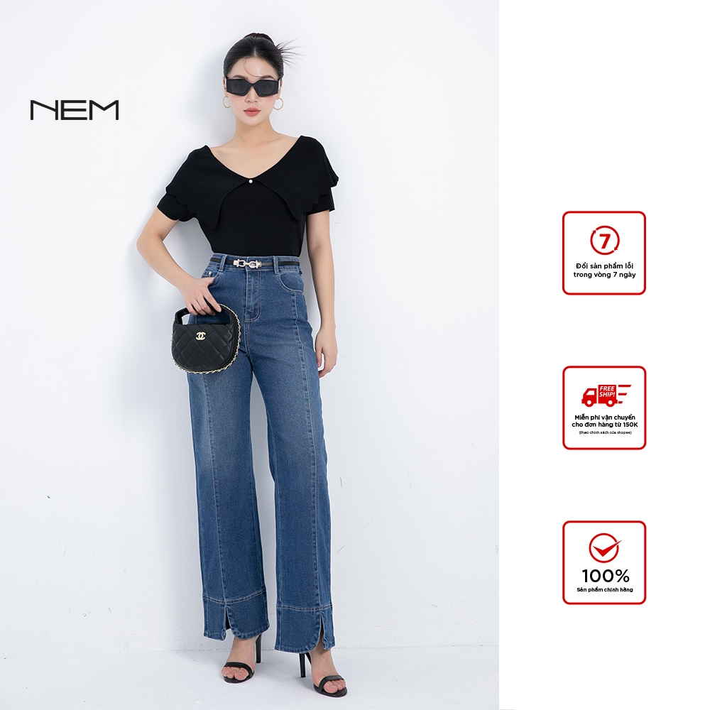 [Chính hãng } Quần jean xẻ gấu nữ thiết kế NEM Fashion 67152 giá tốt