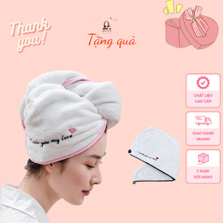 Khăn quấn ủ tóc, trùm tóc ráo nước giúp tóc mau khô, khăn trùm đầu ủ tóc siêu thấm hút chất liệu cotton- min shop