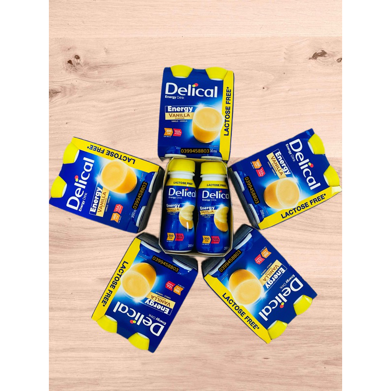4 CHAI SỮA DINH DƯỠNG DELICAL ENERGY 200ML VANI