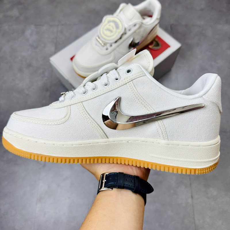 Giày Sneaker Cổ Thấp Nike Air Force One AF1 Low Travis Scott Sail AQ4211-101