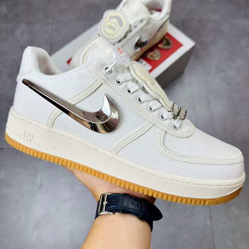 Giày Sneaker Cổ Thấp Nike Air Force One AF1 Low Travis Scott Sail AQ4211-101