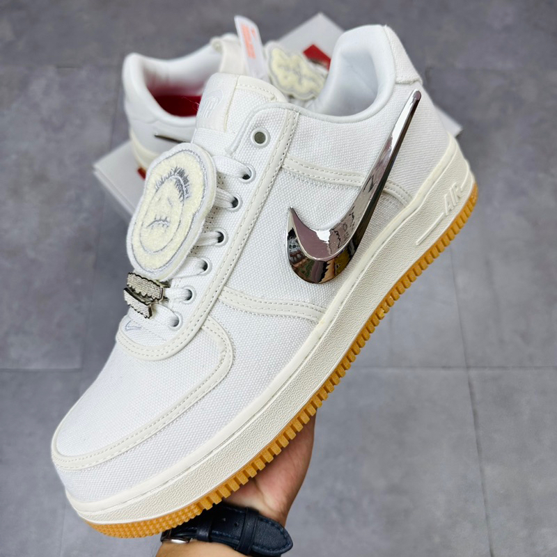 Giày Sneaker Cổ Thấp Nike Air Force One AF1 Low Travis Scott Sail AQ4211-101