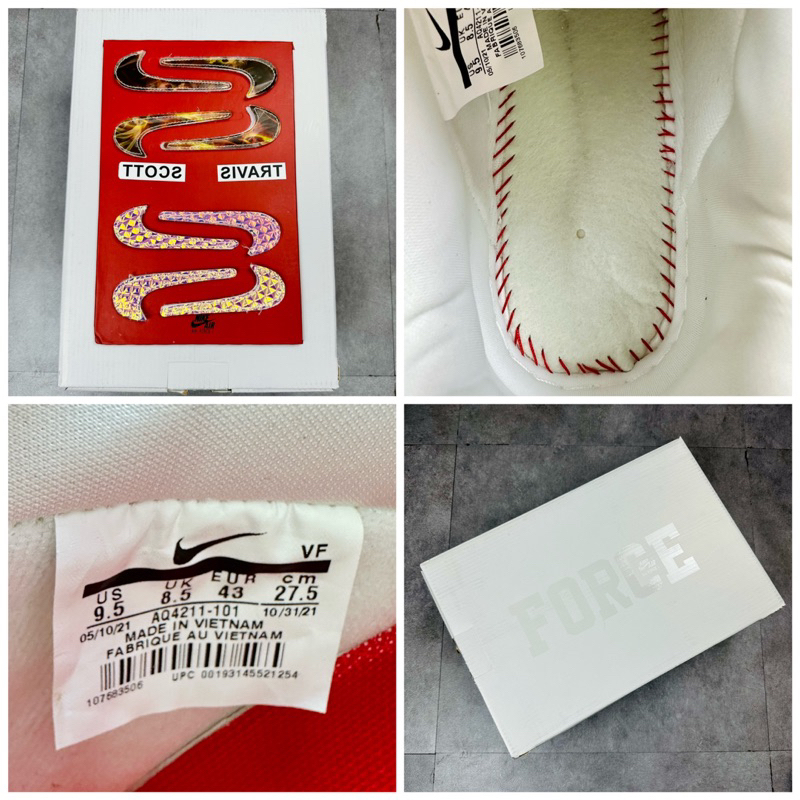 Giày Sneaker Cổ Thấp Nike Air Force One AF1 Low Travis Scott Sail AQ4211-101