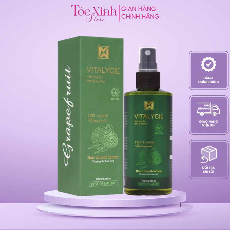 Xịt bưởi chống rụng, kích mọc tóc Vitalycil Hair Lotion 100ML